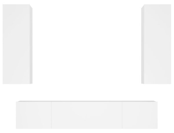 VidaXL Комплект ТВ шкафове от 4 части, инженерно дърво, бял гланц