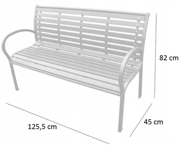 Модерна градинска пейка в тъмнокафяво 125 x 60 x 80 cm