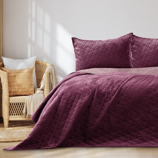 Тъмнорозово капитонирано покривало за легло 170x210 cm Laila – AmeliaHome