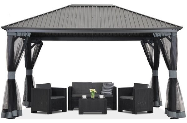 Метална беседка Sardinia Premium 3x6 Garden Point антрацит