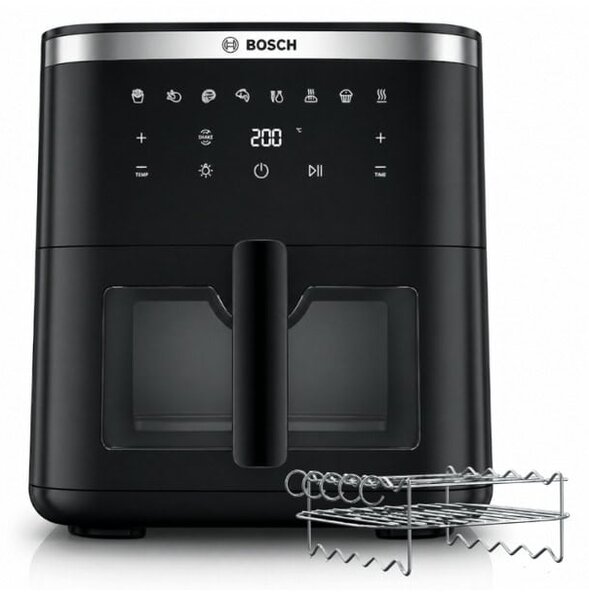Фритюрник с горещ въздух Bosch MAF671B1, 7.2 л. вместимост, 8 програми, таймер, 1800W