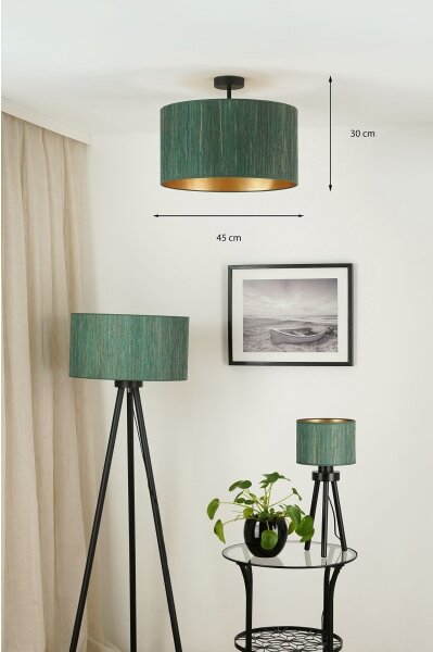Brilagi - Плафон BOSTON ROLLER 1xE27/15W/230V Ø45 см зелен/злато