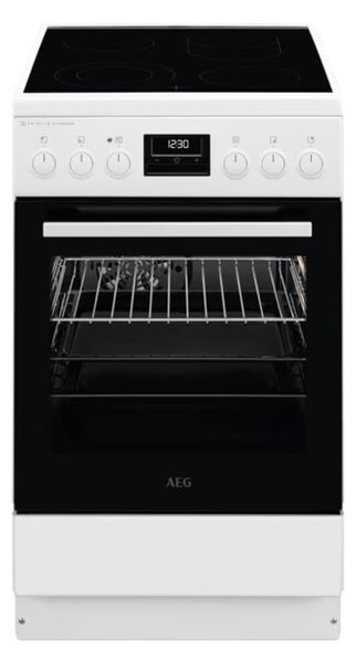 Готварска печка AEG CCB56491BW, клас A, 58л. обем, 4 нагревателни зони, SteamBake, функция AirFry, бяла