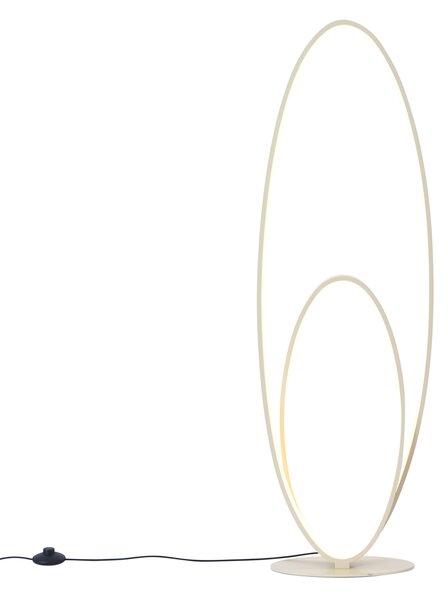 Дизайнерска подова лампа бежова с включен LED димируем в 3 стъпки - Boomerang