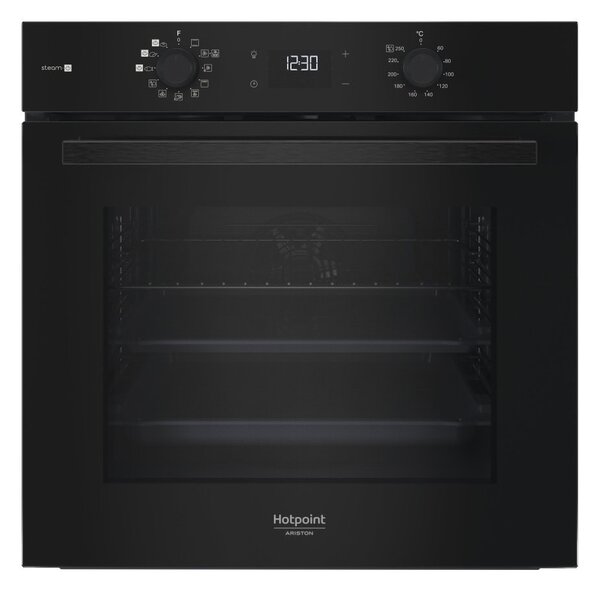 Фурна за вграждане Hotpoint Ariston HAO 458HS B, клас A+, 71л. обем, хидролитично почистване, Cook3, Multiflow технология, черна