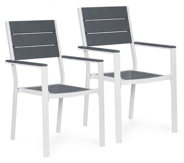 Комплект от 2 градински стола с товароносимост 150 кг Бежово