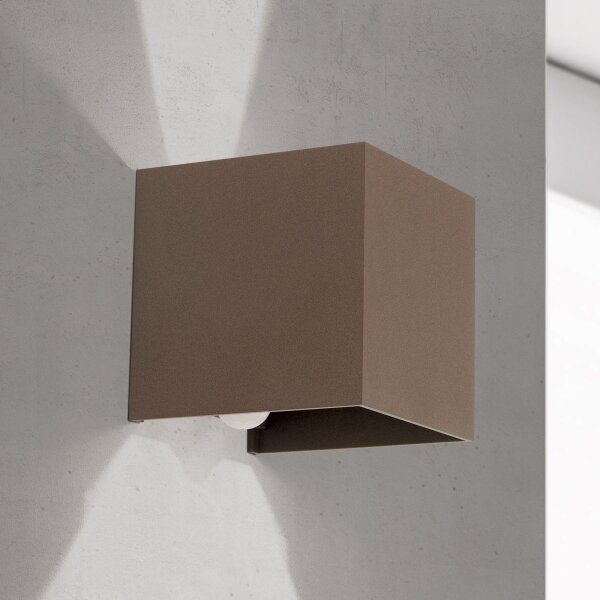 Orion- LED външно стенно осветително тяло със сензор CUBE-S LED/13W/230V IP54 кафяво