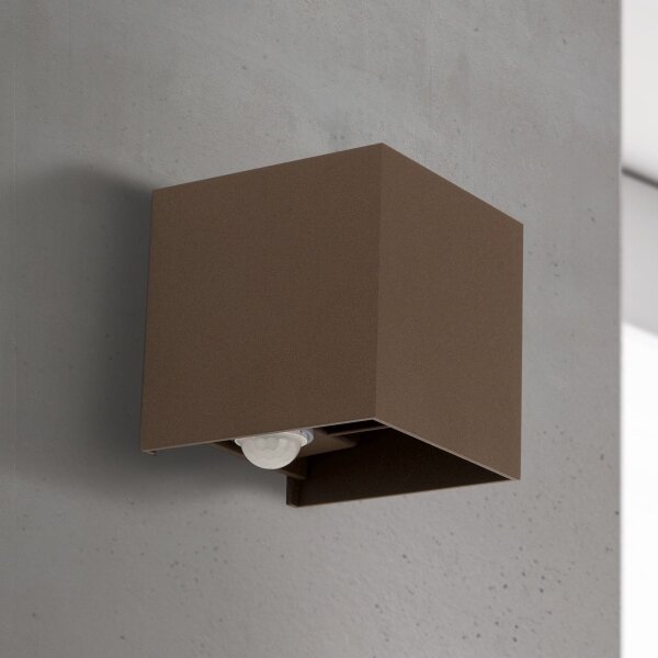Orion- LED външно стенно осветително тяло със сензор CUBE-S LED/13W/230V IP54 кафяво