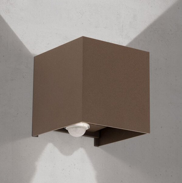 Orion- LED външно стенно осветително тяло със сензор CUBE-S LED/13W/230V IP54 кафяво