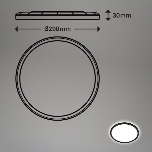 Briloner - LED плафон за баня със сензор MOVE LED/18W/230V IP44 Ø 29 см черен