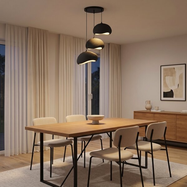 Brilagi - Полилей на кабел WABI SABI 3xE27/40W/230V Ø 60 см черен
