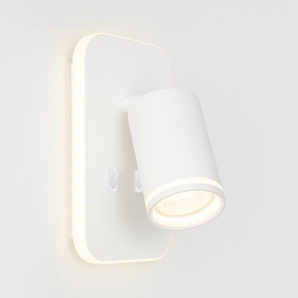 LED стенен насочващ аплик PIPE 1xGU10/10W/230V + LED/6W бял