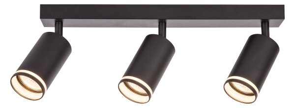 Точково осветително тяло PIPE 3xGU10/10W/230V черно