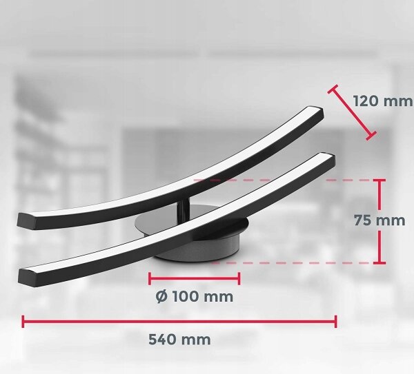 LED таванно осветително тяло 2xLED/6W/230V 3000K черно