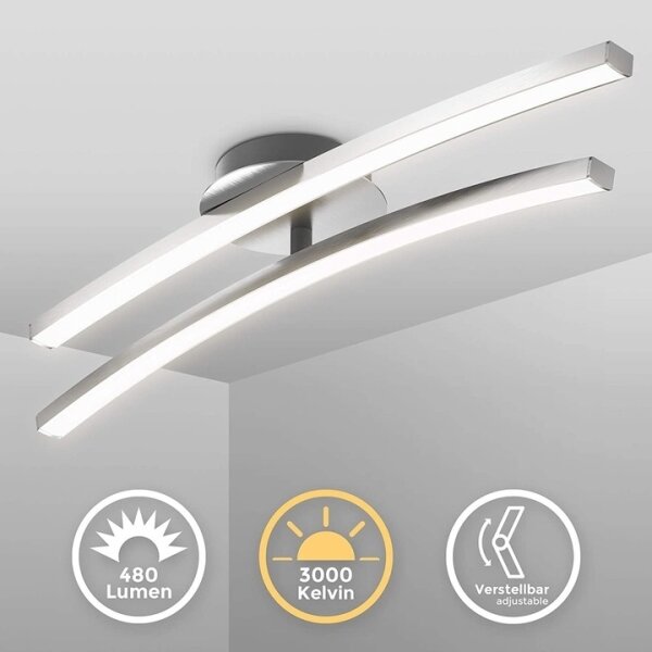 LED таванно осветително тяло 2xLED/6W/230V лъскав хром