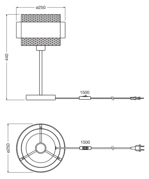 Osram - Настолна лампа DECOR HORNET 1xE27/10W/230V черна/златна