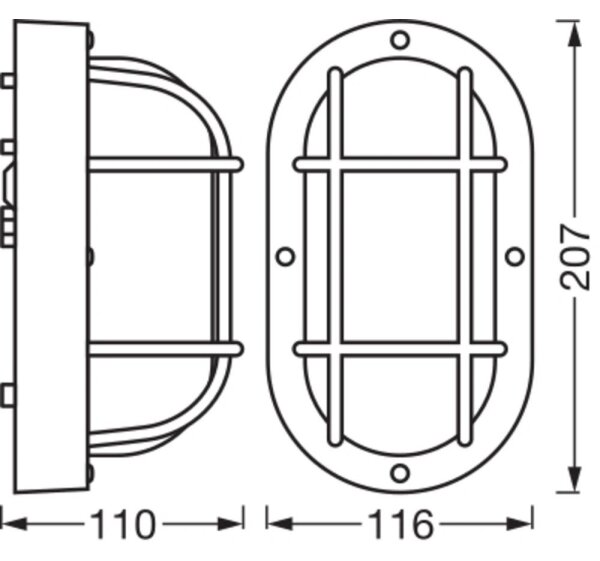 Osram - Външно стенно осветително тяло BULKHEAD 1xE27/10W/230V IP54 бяло