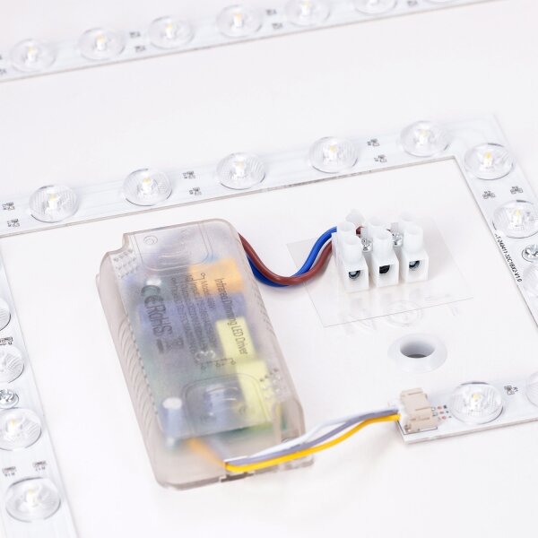Brilagi - Димируемо LED осветително тяло PILANA LED/48W/230V дъб/бяло 42x42 см + дистанционно управление