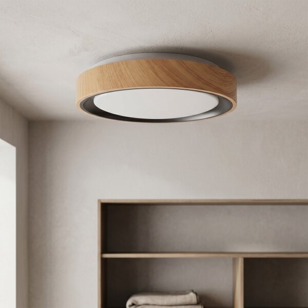 Brilagi - LED таванно осветително тяло FLOCO LED/24W/230V Ø 30 см дърво/черно