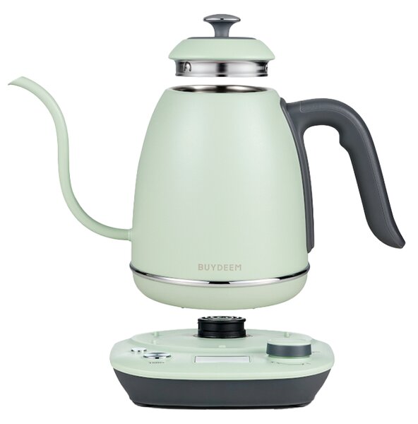 Електрическа кана Gooseneck BUYDEEM K821, 1000W, 0.8 л, Поддърждане на топло, NTC сензорна технология, LCD, Светлозелен