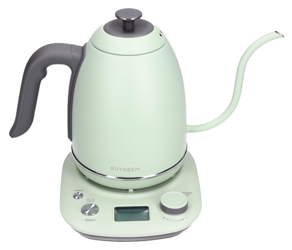 Електрическа кана Gooseneck BUYDEEM K821, 1000W, 0.8 л, Поддърждане на топло, NTC сензорна технология, LCD, Светлозелен