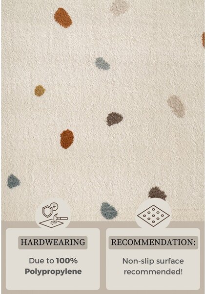 Кремав детски килим ø160 cm Funny Dots – Hanse Home