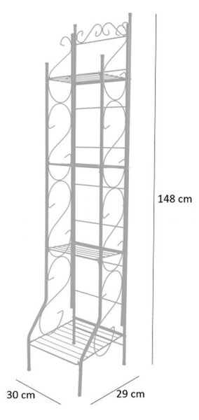 Стойка за цветя с четири рафта 30 x 29 x 148 cm