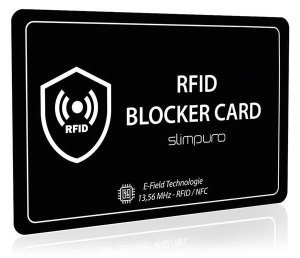 Slimpuro RFID блокираща карта със заглушаващ сигнал, NFC, ултра тънка, формат на дебитна карта