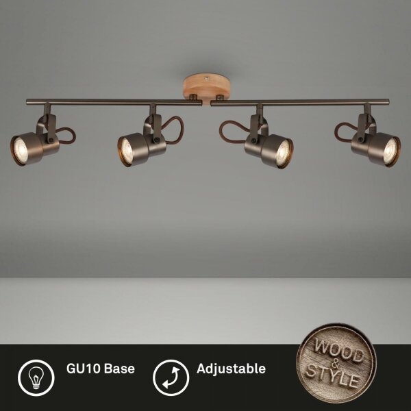 Briloner 2872-045 - LED Спот TAHUN 4xGU10/5W/230V 3000K кафяв
