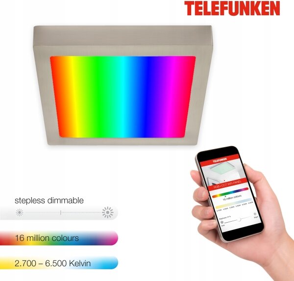 Telefunken 309602TF - LED RGBW Плафон LED/18W/230V 2700-6500K WiFi
