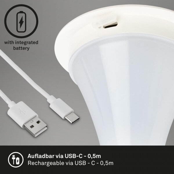 Briloner 7420016 - LED Димируема акумулаторна настолна сензорна лампа LED/4W/5V 3000K бял