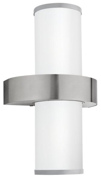 EGLO 86541 - Екстериорен аплик BEVERLY 2xE27/60W сребърист/бял IP44