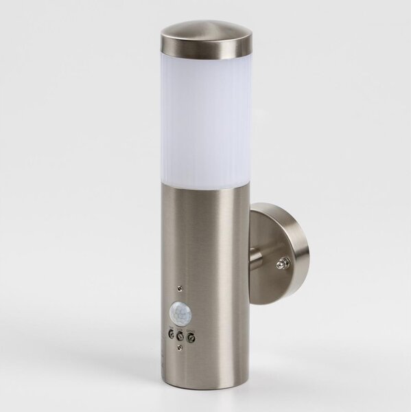 LED външно стенно осветително тяло със сензор 1xGU10/5W/230V, матов хром