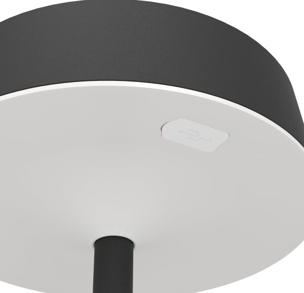 Eglo 75876-LED Соларна презареждаема настолна лампа SIMERI с димер LED/3W/5V 1800mAh IP44 черна