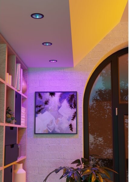 Eglo 902298 - YEBRA-Z LED RGBW, димируемо опушено осветително тяло за окачен таван, LED/4,8W/230V IP44 черно
