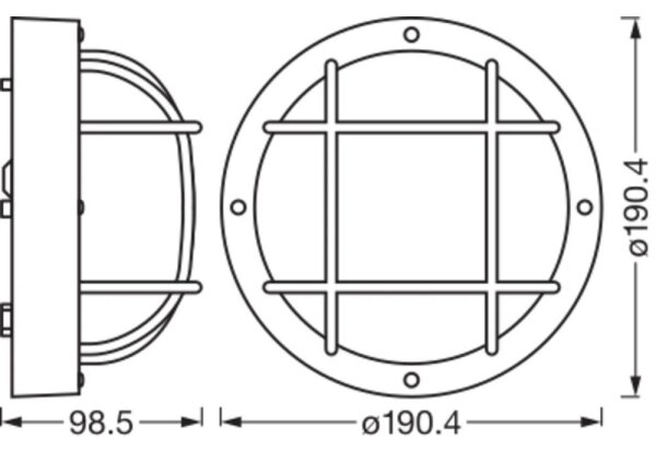 Osram - Външна стенна лампа BULKHEAD 1xE27/10W/230V Ø 19 см IP54 бяло