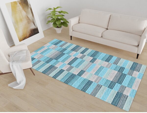 Син килим подходящ за пране 50x80 cm Hali – Vitaus
