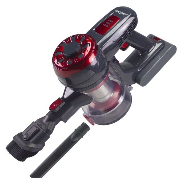 Безжична прахосмукачка Beper P202ASP100, 120W, 0.500L, 3в1, Чупещо се рамо, LED, Червен