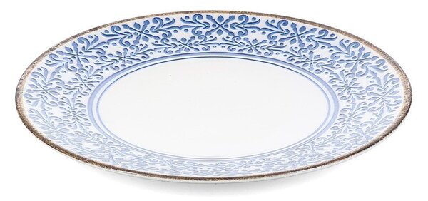 Бяла/синя порцеланова чиния ø 27 cm Azul – BonBistro