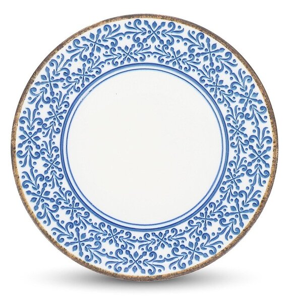 Бяла/синя порцеланова чиния ø 27 cm Azul – BonBistro