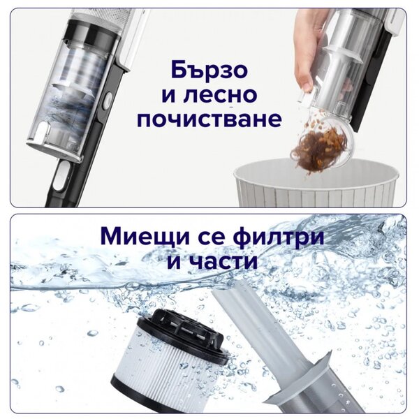 Вертикална прахосмукачка Levoit LVAC-200,180W, 0.7l, Автономия до 50 мин, Турбо, Четка с LED, Черен