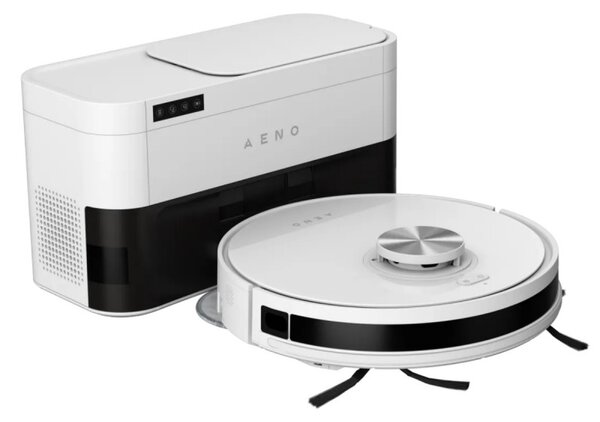 Прахосмукачка робот AENO ARC0006S, 4000Pa, 3000 mAh, 120 m2, Картографиране, Wi-Fi, Гласови команди, Автономия до 120 min, Бял