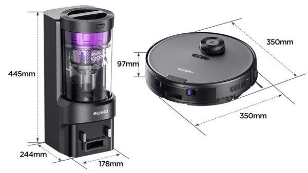 Прахосмукачка робот Eureka NER Е10S, 5200 mAh, 4000Pa, 2 л, 4 режима, LiDAR картографиране, Гласов контрол, Черен