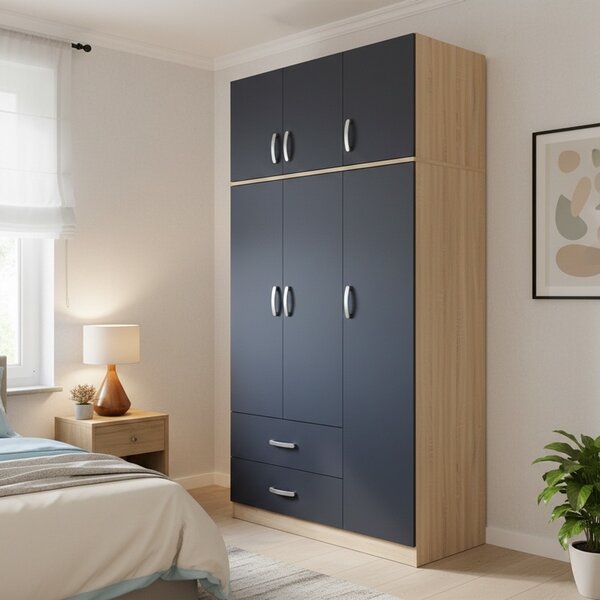 Гардероб с 3 врати, Athos, тъмносив, 90x42x240 см