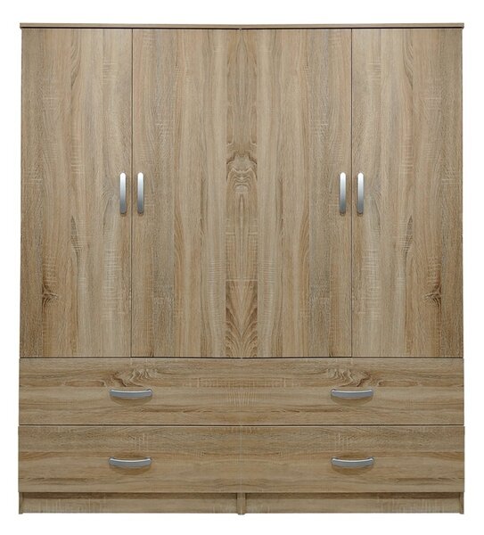 Шкаф с 4 врати, Athos V19, дъб, 160x42x180 см