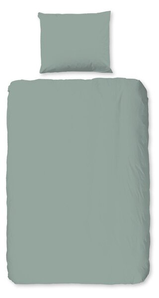 Светлозелено единично фланелено спално бельо 140x200 cm Uni – Good Morning