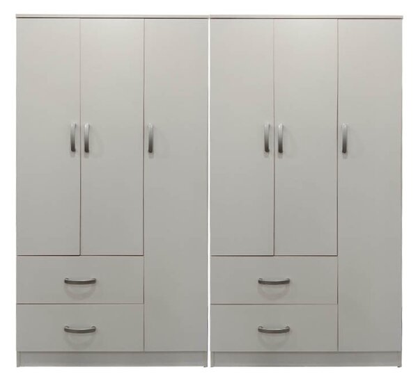 Гардероб с 6 врати, Athos V16, бял, 180x42x180 см