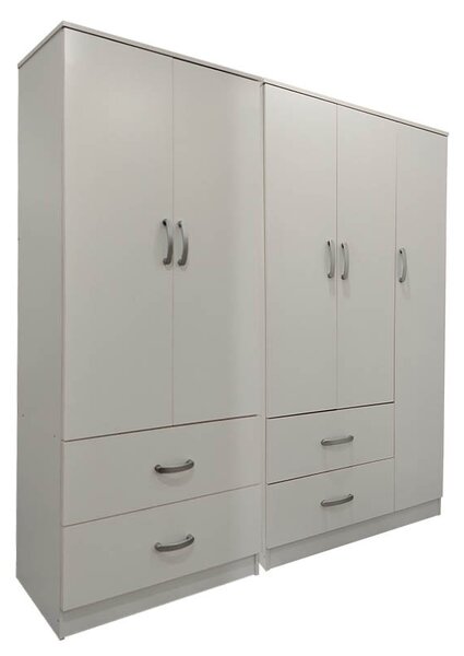 Гардероб с 5 врати, Athos V25, бял, 170x42x180 см