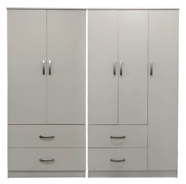 Гардероб с 5 врати, Athos V25, бял, 170x42x180 см