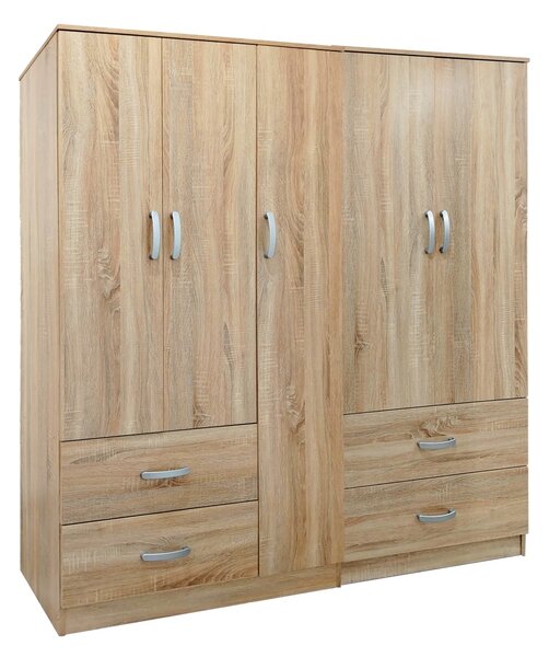 Гардероб с 5 врати, Athos V21, дъб, 170x42x180 см